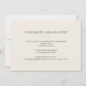 Double Graduation Minimalist Cream Grad Party Invitation (Back)