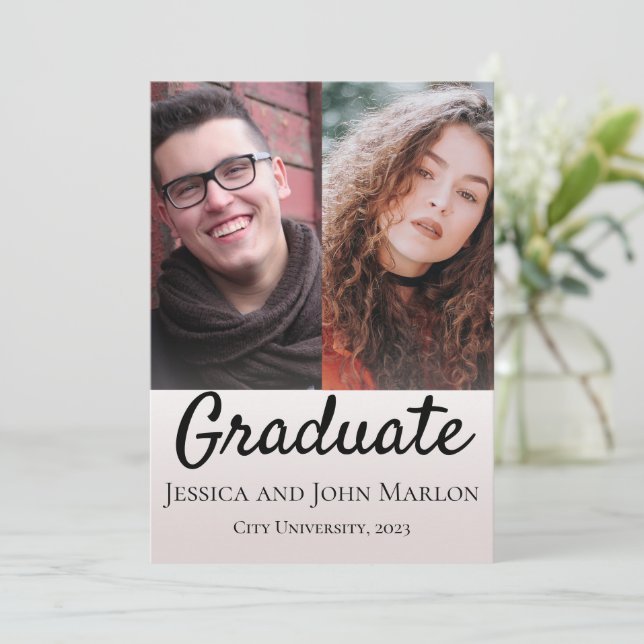 Double Graduation Party Invitations (Standing Front)