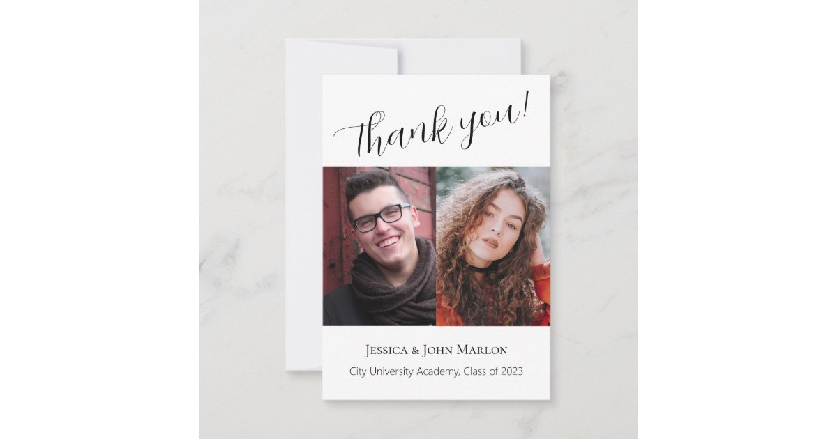 Double Graduation Party Thank You Card | Zazzle