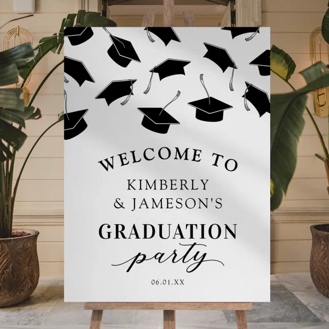 Double Graduation Party Welcome Foam Board | Zazzle