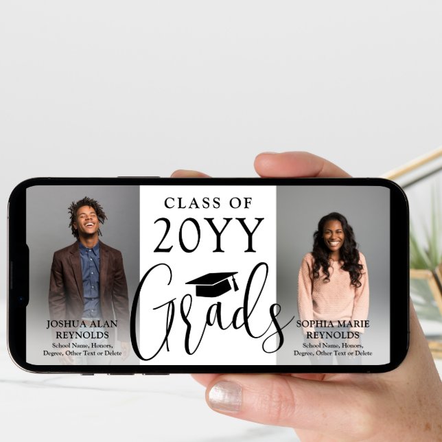 Double Graduation Two Graduates Photos Joint Announcement (Front Digital)