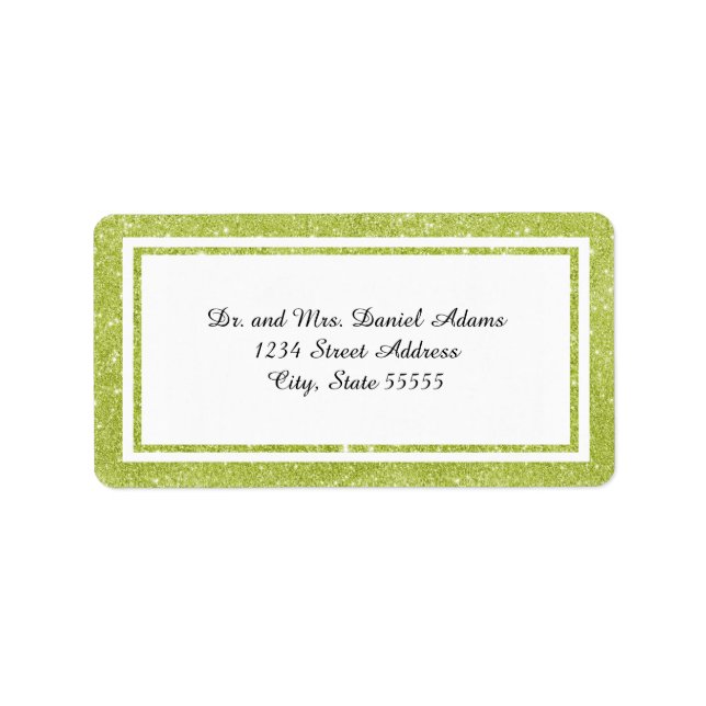 Double Green Glitter Trim - Address Label (Front)