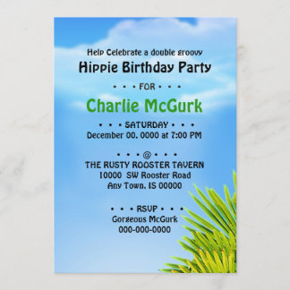 Double Groovy Birthday Party Invitation