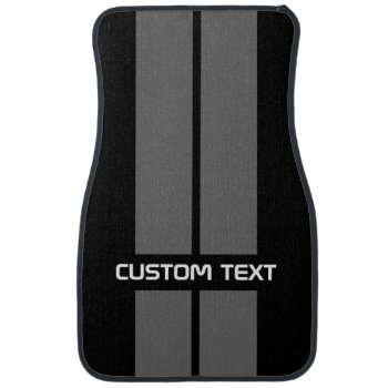 Double Gt Gray Race Wide Stripes Custom Text Car Floor Mat by inkbrook at Zazzle