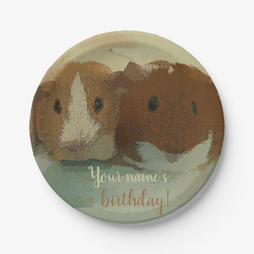 Double Guinea Pig Birthday Party Paper Plate 