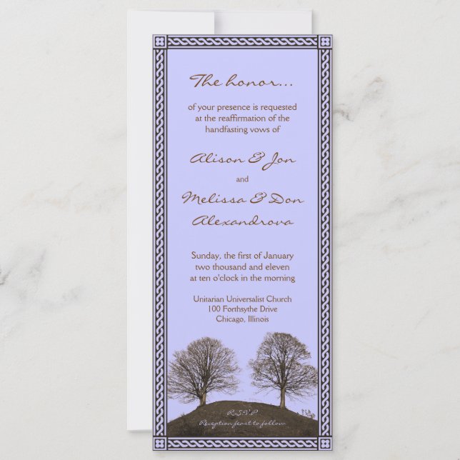 Double Handfasting Renewal Invitation (Front)