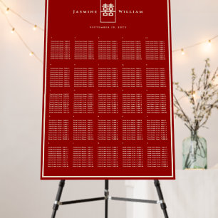 Double Happiness 囍 Chinese Wedding Seating Chart Foam Board
