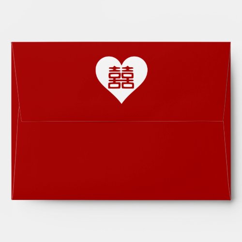 Double Happiness _ Bold Red Heart Envelope