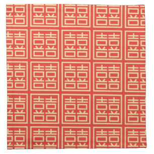 Double Happiness Chinese Character Napkin