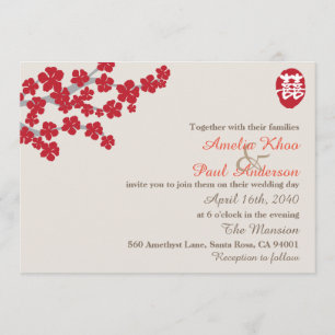 Double Happiness Chinese Wedding Invitation