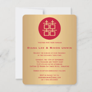 Double Happiness Chinese Wedding Invitation