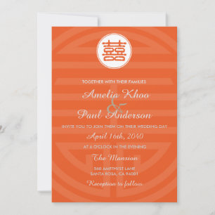 Double Happiness Chinese Wedding Invitation