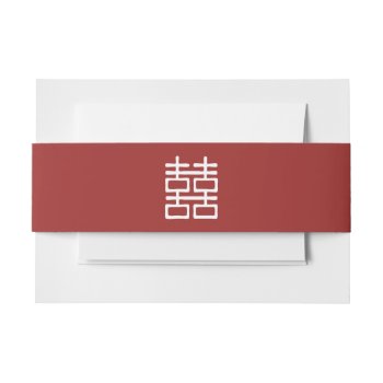 Double Happiness Chinese Wedding Invitation Belly Band by Ricaso_Wedding at Zazzle