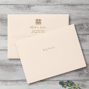 Double Happiness Chinese Wedding Invitation Envelope