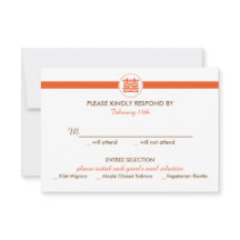 Double Happiness Chinese Wedding Invitation - RSVP