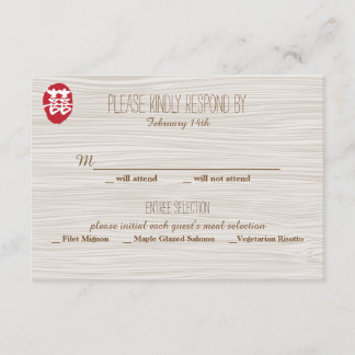 Double Happiness Chinese Wedding Invitation - RSVP