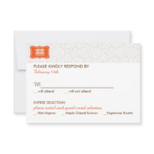 Double Happiness Chinese Wedding Invitation - RSVP