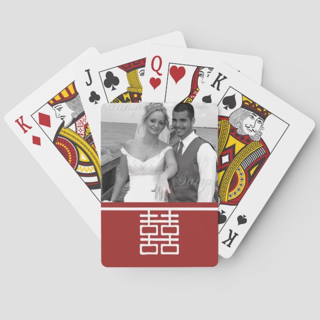 Double Happiness Chinese Wedding Poker Cards (Back)