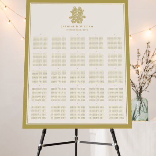 Double Happiness Chinese Wedding Seating Chart Foam Board