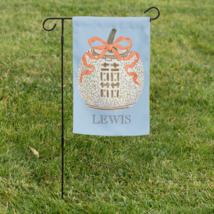 Double Happiness Chinoiserie Pumpkin Garden Flag