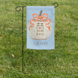 Double Happiness Chinoiserie Pumpkin Garden Flag