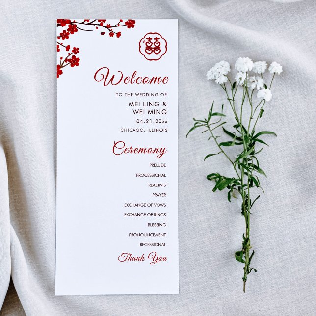 Double Happiness Elegant Chinese Wedding Program (Creator Uploaded)