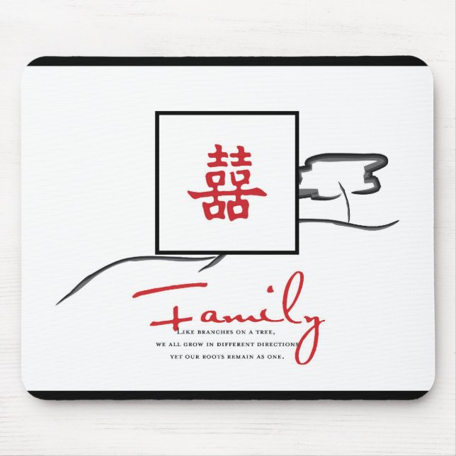 Double Happiness - Family quote Mouse Pad (Front)