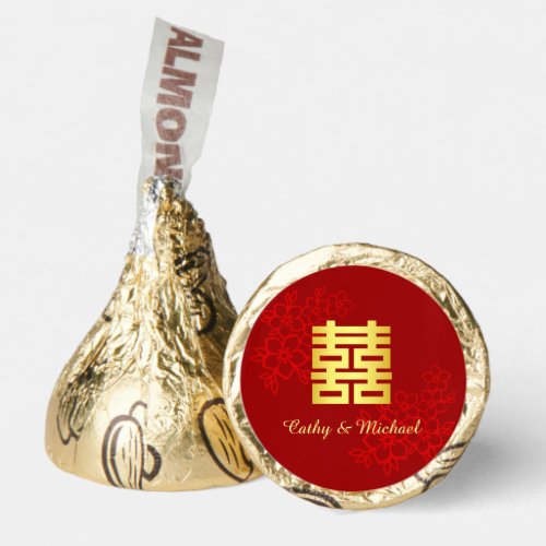 Double happiness floral background Chinese wedding Hersheys Kisses