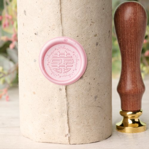 Double Happiness Flower Wreath Wedding Wax Seal Stamp