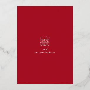 Double happiness foil wedding save the date  holiday card