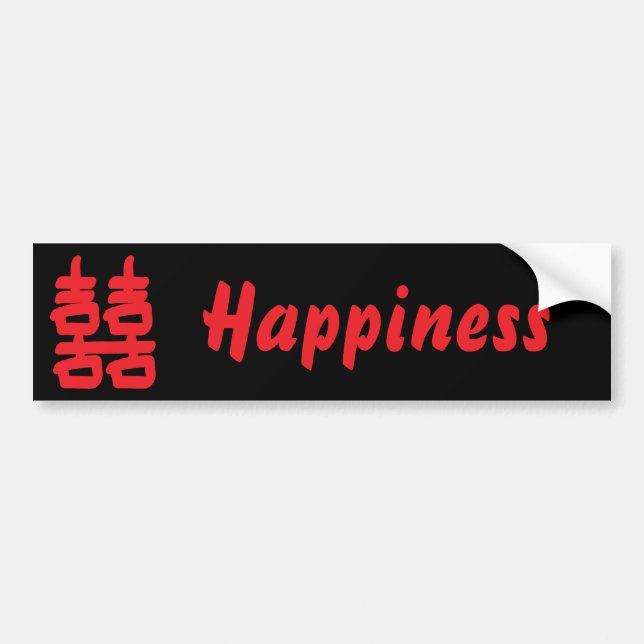 Double Happiness in Red Bumper Sticker (Front)