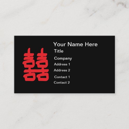 Double Happiness in Red Business Card