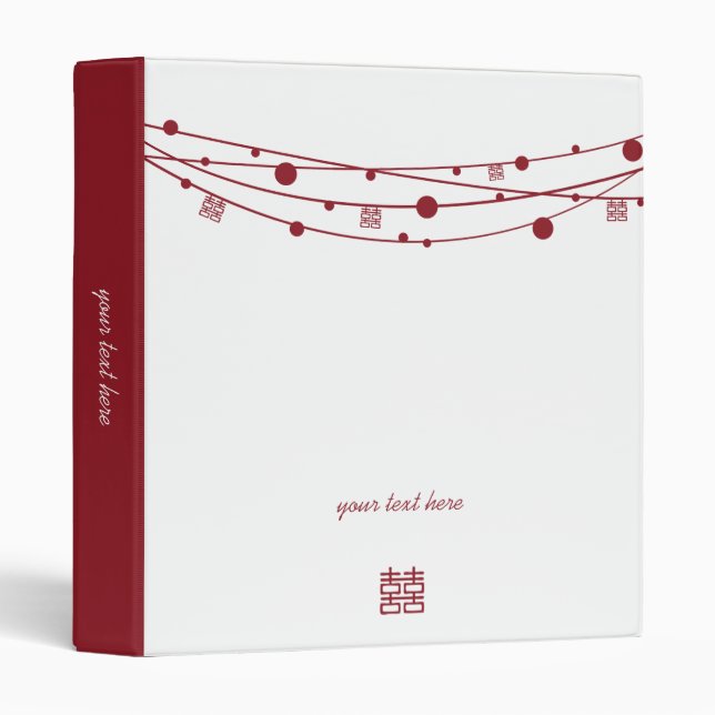 Double Happiness Lanterns Wedding Planner Binder (Front/Spine)