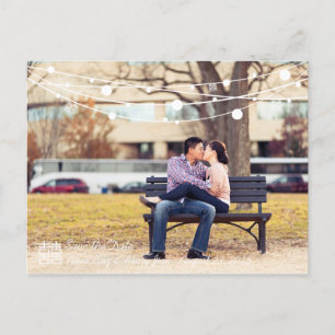 Double Happiness Lanterns Wedding Save the Date Announcement Postcard