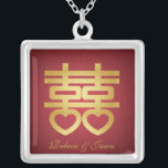 Double Happiness necklace<br><div class="desc">Chinese Symbol for Double Happiness Red / Gold necklace.</div>