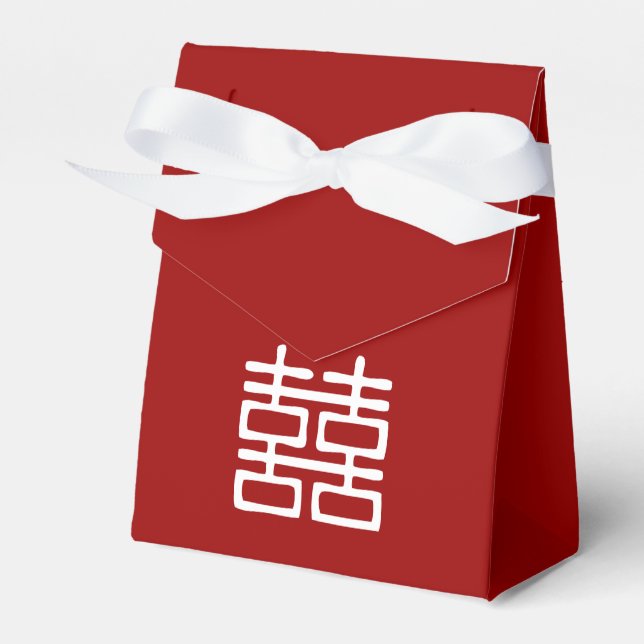 Double Happiness Oriental Favor Box (Front Side)