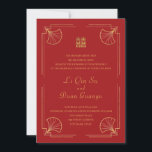 Double Happiness Red & Gold Chinese Wedding  Invitation<br><div class="desc">Can be fully customized to suit your needs.
© Gorjo Designs. Made for you via the Zazzle platform. 

// Need help customizing your design? Got other ideas? Feel free to contact me (Zoe) directly.</div>