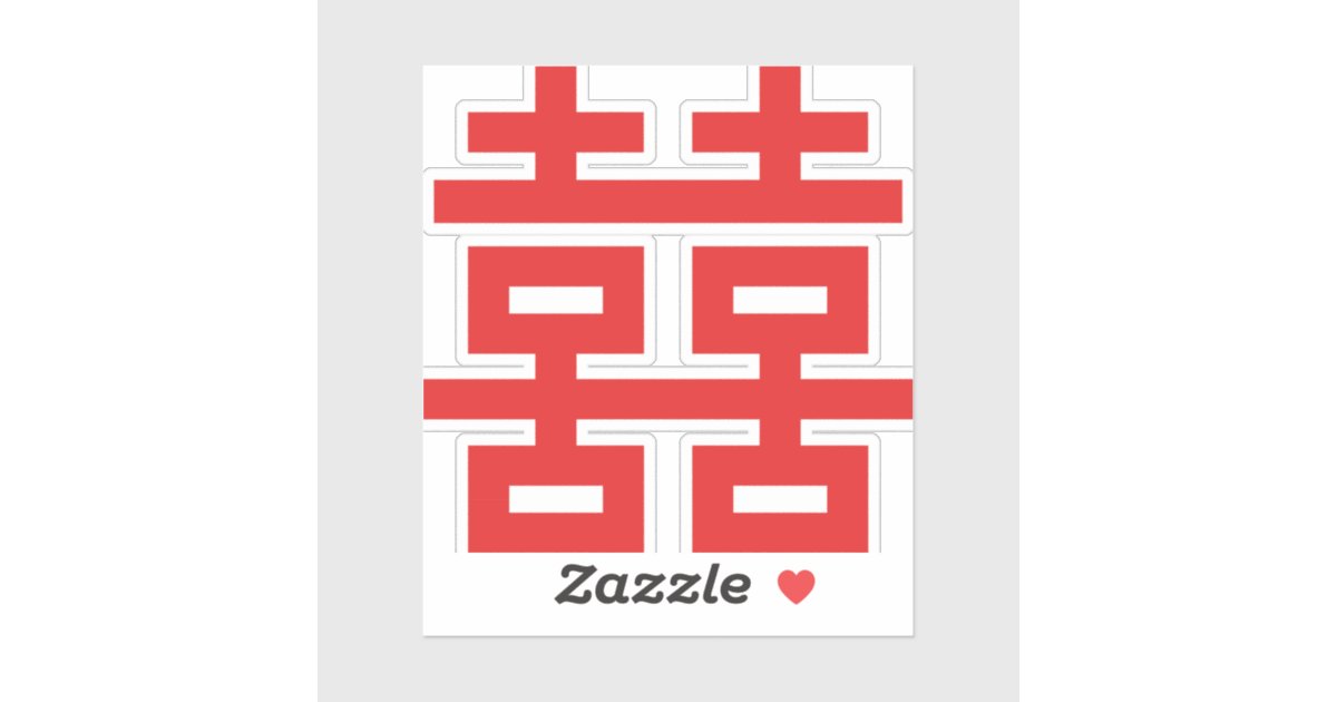 Double Happiness sticker Zazzle