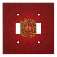 Double Happiness Symbol with Phoenix and Dragon