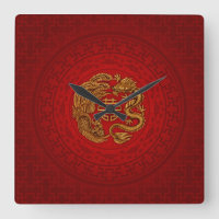 Double Happiness Symbol with Phoenix and Dragon