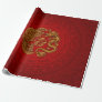 Double Happiness Symbol with Phoenix and Dragon Wrapping Paper