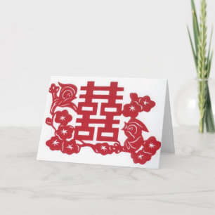 Double happiness wedding card