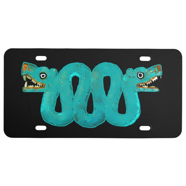 Double Headed Aztec Serpent License Plate (Front)