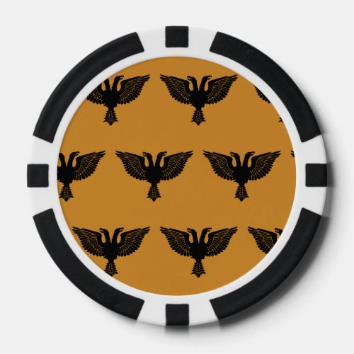 Double Headed Eagle Black Orange Poker Chips