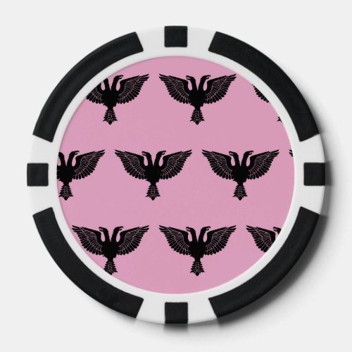 Double Headed Eagle Black Pink Poker Chips
