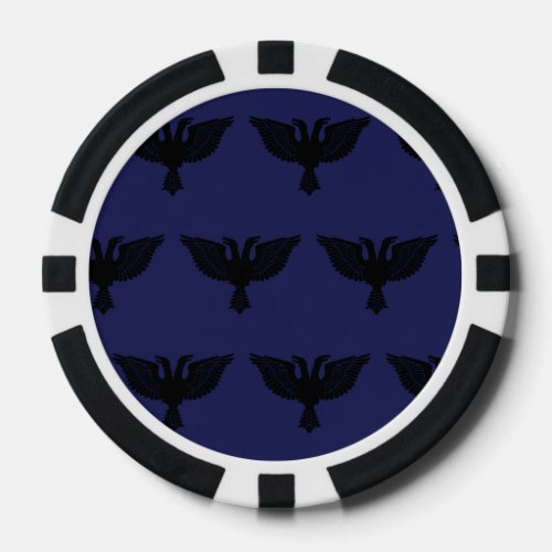 Double Headed Eagle Black Purple Poker Chips