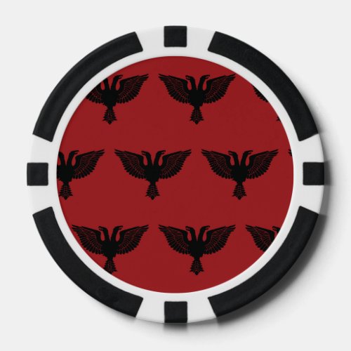 Double Headed Eagle Black Red Poker Chips