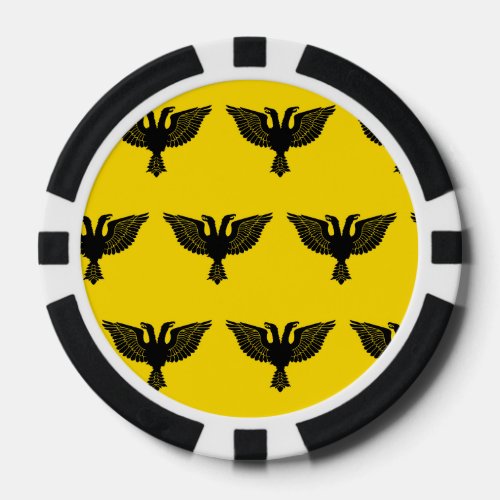 Double Headed Eagle Black Yellow Poker Chips