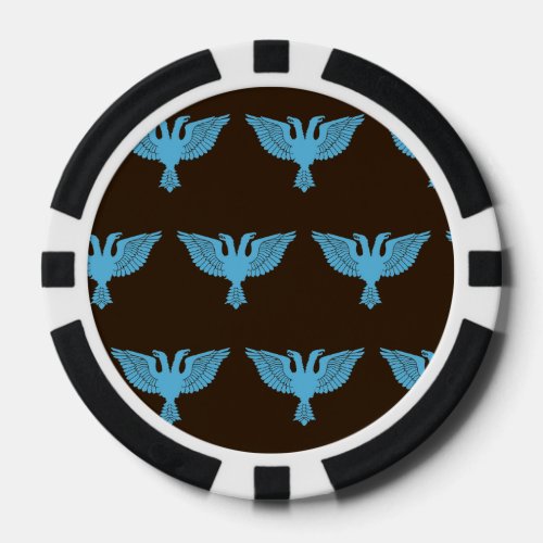 Double Headed Eagle Blue Brown Poker Chips