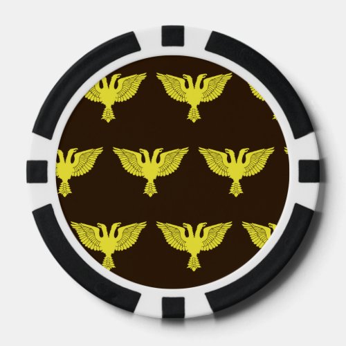 Double Headed Eagle Brown Yellow Poker Chips